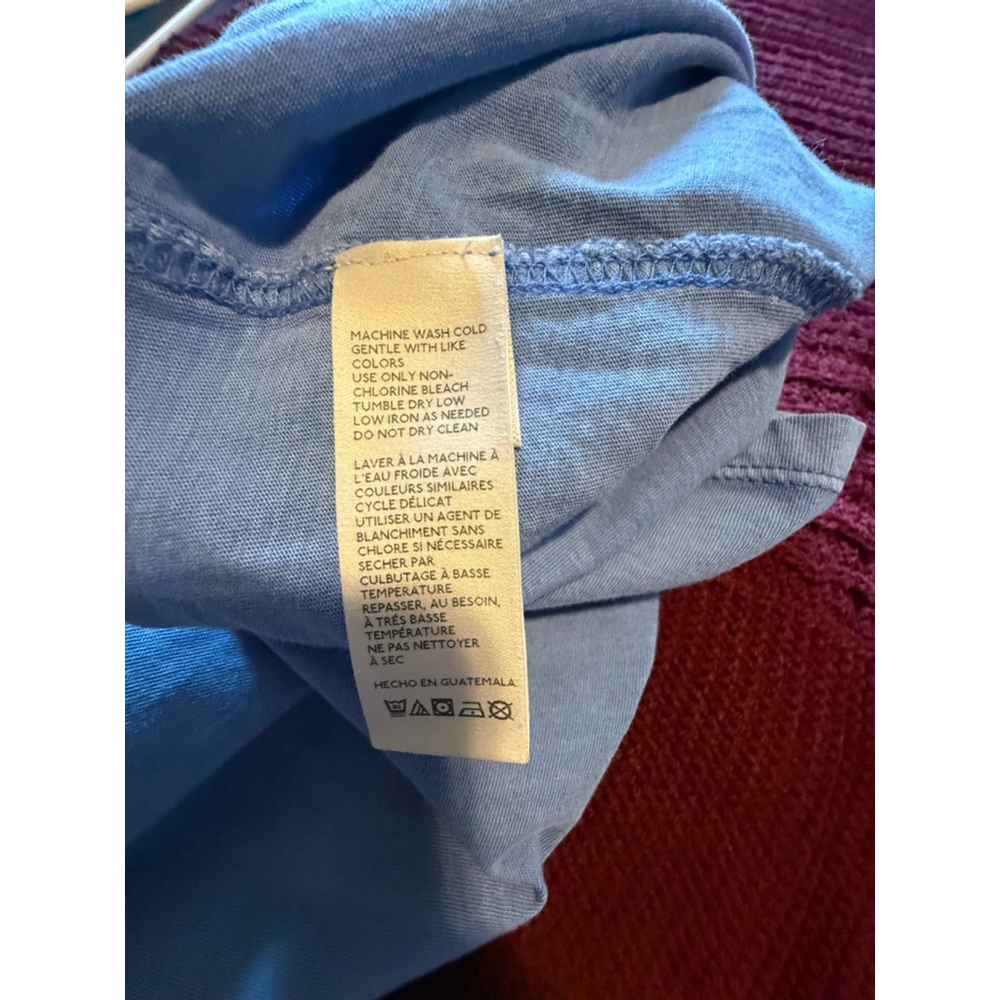 👕 We The Free Free People Long Sleeve Tee Size M All Aboard Blue Oversized Top - Picture 4 of 5